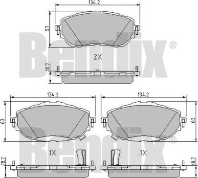 BENDIX 511174 - Kit de plaquettes de frein, frein à disque cwaw.fr