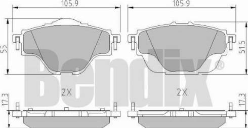 BENDIX 511171 - Kit de plaquettes de frein, frein à disque cwaw.fr