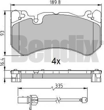 BENDIX 511341 - Kit de plaquettes de frein, frein à disque cwaw.fr