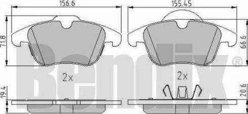 BENDIX 511342 - Kit de plaquettes de frein, frein à disque cwaw.fr