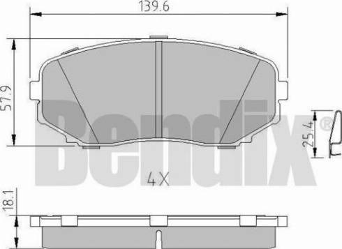 BENDIX 511253 - Kit de plaquettes de frein, frein à disque cwaw.fr