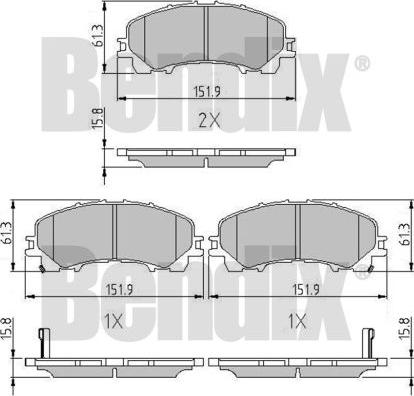 BENDIX 511261 - Kit de plaquettes de frein, frein à disque cwaw.fr