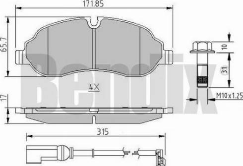 BENDIX 511205 - Kit de plaquettes de frein, frein à disque cwaw.fr