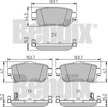 BENDIX 511230 - Kit de plaquettes de frein, frein à disque cwaw.fr