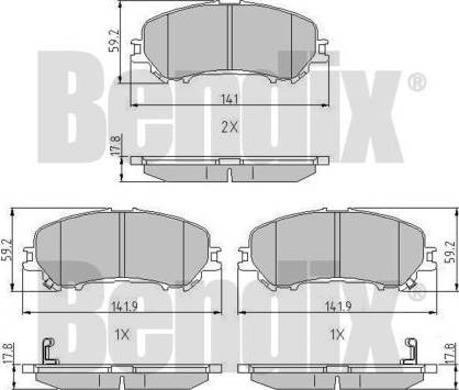 BENDIX 511229 - Kit de plaquettes de frein, frein à disque cwaw.fr