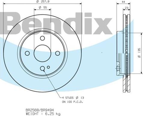 BENDIX BR9494 - Disque de frein cwaw.fr