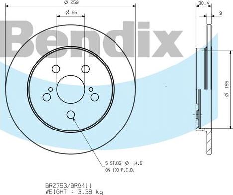 BENDIX BR9411 - Disque de frein cwaw.fr