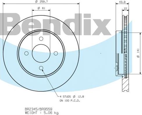 BENDIX BR9559 - Disque de frein cwaw.fr