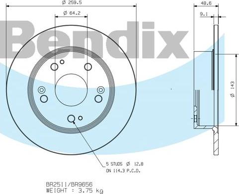 BENDIX BR9656 - Disque de frein cwaw.fr