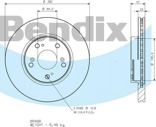 BENDIX BR488 - Disque de frein cwaw.fr