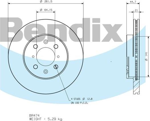 BENDIX BR474 - Disque de frein cwaw.fr