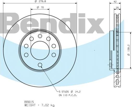 BENDIX BR815 - Disque de frein cwaw.fr