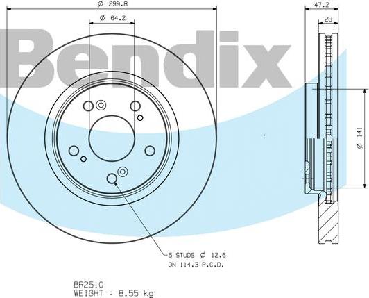 BENDIX BR2510 - Disque de frein cwaw.fr