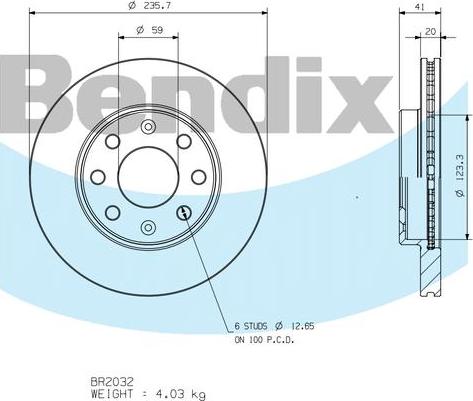 BENDIX BR2032 - Disque de frein cwaw.fr