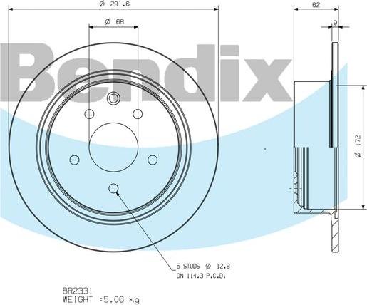 BENDIX BR2331 - Disque de frein cwaw.fr