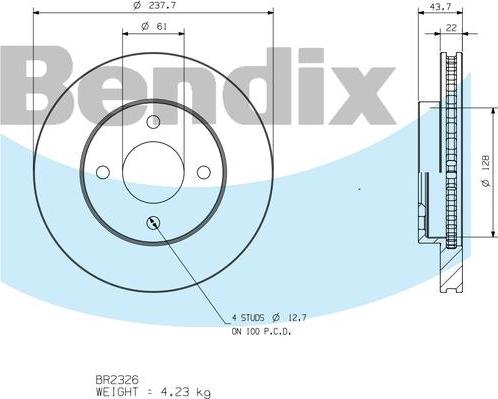 BENDIX BR2326 - Disque de frein cwaw.fr