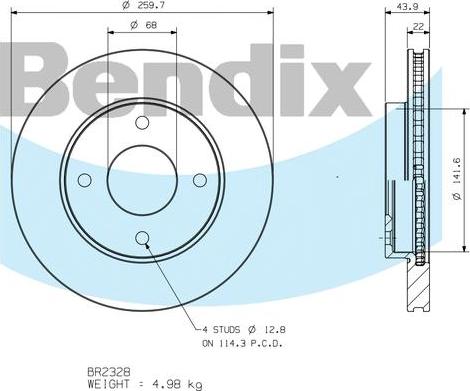 BENDIX BR2328 - Disque de frein cwaw.fr