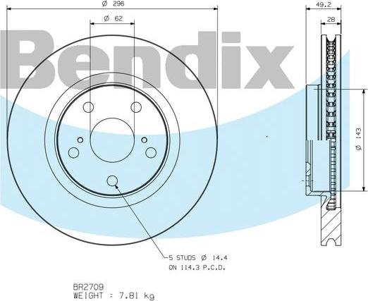 BENDIX BR2709 - Disque de frein cwaw.fr