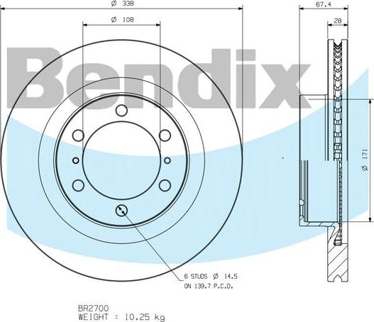 BENDIX BR2700 - Disque de frein cwaw.fr