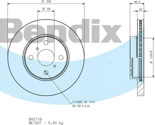 BENDIX BR2718 - Disque de frein cwaw.fr