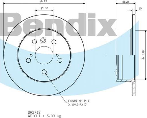 BENDIX BR2713 - Disque de frein cwaw.fr