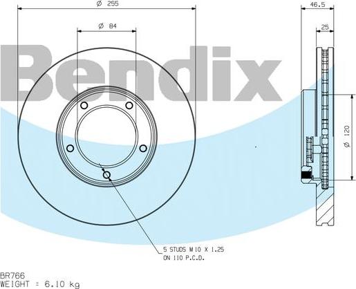 BENDIX BR766 - Disque de frein cwaw.fr