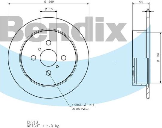 BENDIX BR713 - Disque de frein cwaw.fr