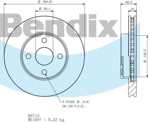 BENDIX BR712 - Disque de frein cwaw.fr