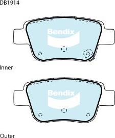 BENDIX DB1914 4WD - Kit de plaquettes de frein, frein à disque cwaw.fr