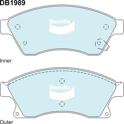 BENDIX DB1989 GCT - Kit de plaquettes de frein, frein à disque cwaw.fr