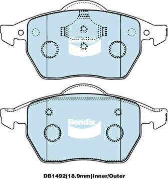 BENDIX DB1492 GCT - Kit de plaquettes de frein, frein à disque cwaw.fr