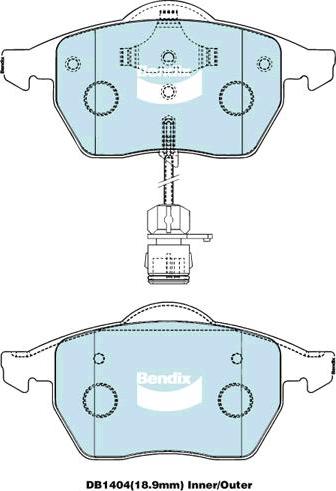 BENDIX DB1404 MKT - Kit de plaquettes de frein, frein à disque cwaw.fr