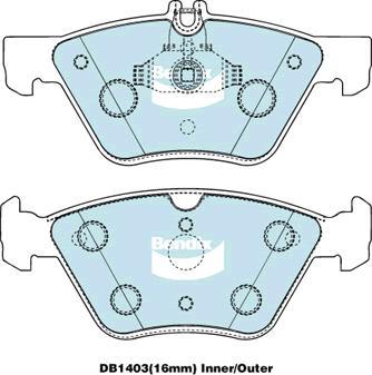 BENDIX DB1403 GCT - Kit de plaquettes de frein, frein à disque cwaw.fr