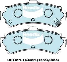 BENDIX DB1411 GCT - Kit de plaquettes de frein, frein à disque cwaw.fr