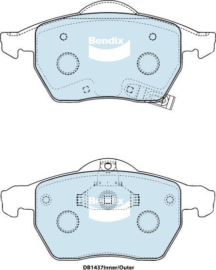 BENDIX DB1437 GCT - Kit de plaquettes de frein, frein à disque cwaw.fr