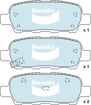 BENDIX DB1509 GCT - Kit de plaquettes de frein, frein à disque cwaw.fr