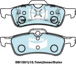 BENDIX DB1501 GCT - Kit de plaquettes de frein, frein à disque cwaw.fr