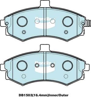 BENDIX DB1503 GCT - Kit de plaquettes de frein, frein à disque cwaw.fr