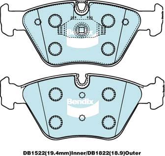 BENDIX DB1522 MKT - Kit de plaquettes de frein, frein à disque cwaw.fr