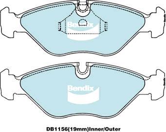 BENDIX DB1156 GCT - Kit de plaquettes de frein, frein à disque cwaw.fr