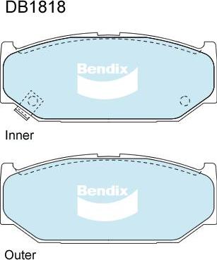 BENDIX DB1818 4WD - Kit de plaquettes de frein, frein à disque cwaw.fr