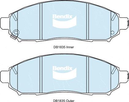 BENDIX DB1835 4WD - Kit de plaquettes de frein, frein à disque cwaw.fr