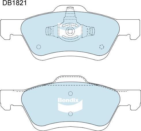 BENDIX DB1821 4WD - Kit de plaquettes de frein, frein à disque cwaw.fr