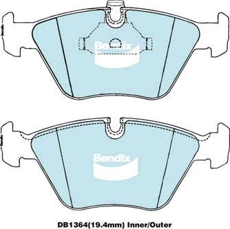 BENDIX DB1364 GCT - Kit de plaquettes de frein, frein à disque cwaw.fr