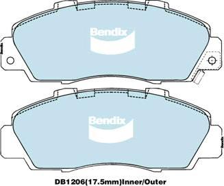 BENDIX DB1206 4WD - Kit de plaquettes de frein, frein à disque cwaw.fr