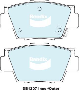 BENDIX DB1207 MKT - Kit de plaquettes de frein, frein à disque cwaw.fr