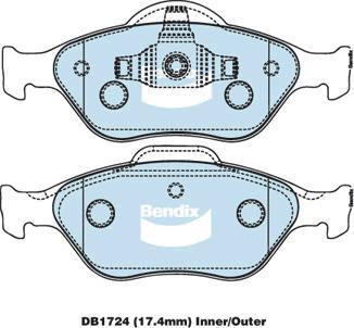 BENDIX DB1724 GCT - Kit de plaquettes de frein, frein à disque cwaw.fr