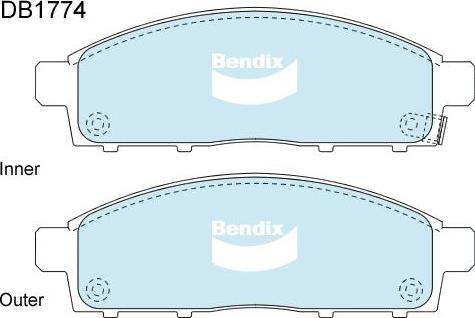 BENDIX DB1774 4WD - Kit de plaquettes de frein, frein à disque cwaw.fr