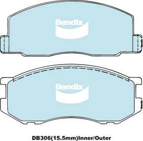 BENDIX DB306 GCT - Kit de plaquettes de frein, frein à disque cwaw.fr