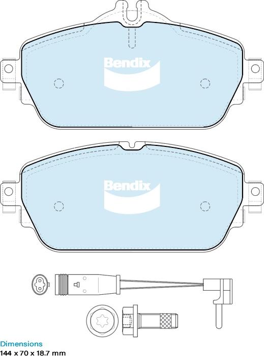 BENDIX DB2403 EURO+ - Kit de plaquettes de frein, frein à disque cwaw.fr